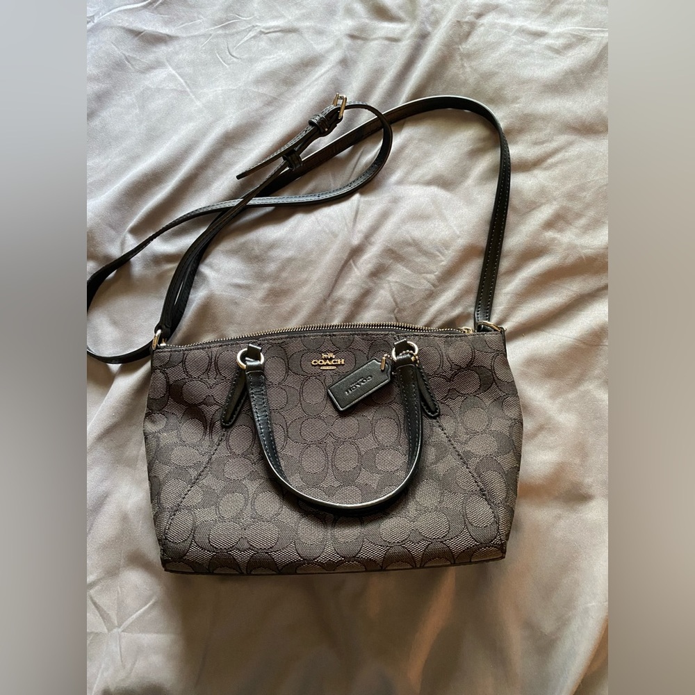 Coach Black Monogram Canvas crossbody bag